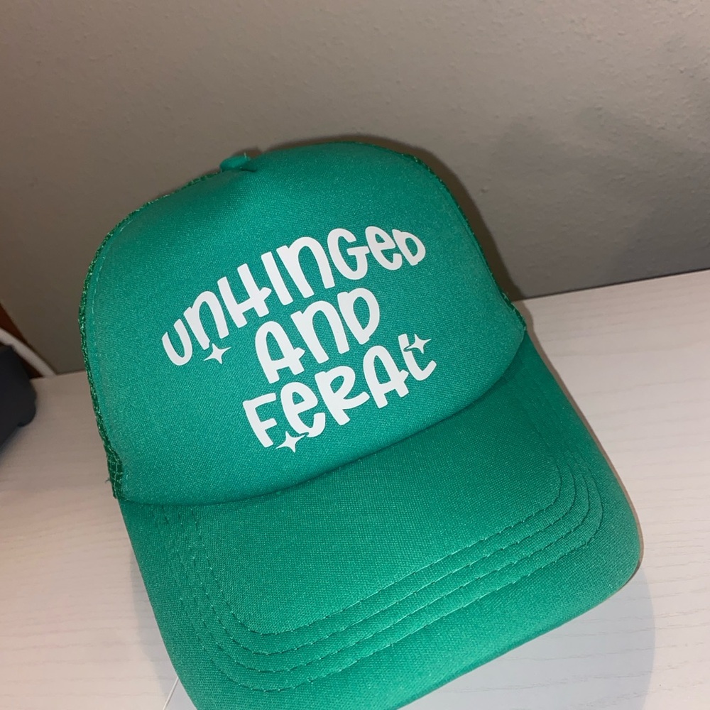 Green Trucker Hat with White Text